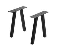 [en.casa] Set de 2 Patas de Mesa Heustreu Conjunto de 2 Pies de Mueble DIY con Patas Niveladores de Estilo Atemporal Acero Sinterizado 45 x 40 cm - Negro