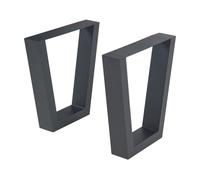 [en.casa] Set de 2 Patas de Mesa Lalling Conjunto de 2 Pies de Mueble DIY con Patas Niveladores de Estilo Atemporal en Forma de Trapecio Acero Sinterizado 43 x 25/40 cm - Negro