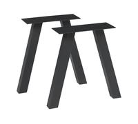 [en.casa] Juego de 2 Patas Mariager para Mesa de Centro Banco DIY en Forma de V Patas para Muebles Armazón de Mesas Auxiliares con Tornillos de Fijación Ajustables Acero 42x40 cm - Negro