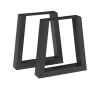 Set de 2 patas de mesa marstal trapezoidales acero 42x40cm - negro [en.casa]