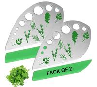Set de 2 Pelador de Hierbas de Acero Inoxidable con 9 Agujeros, Deshojadores Manuales para Col,Albahaca,Romero y Perejil, Trituradora de Hojas y Plantas para Cocina,Gadget Multiusos Fácil de Limpiar