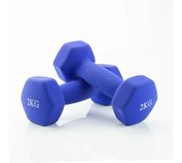 Jocca - Set de 2 Mancuernas de 2kg cada una| Pesas y Mancuernas de Neopreno | Gimnasio en casa | Fitness en casa | Fuerza, tonificación y pérdida de grasa (Azul 2kg)