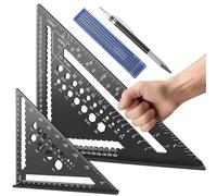 Set de 2 Piezas Multiusos Escuadra Carpintero de 7 y 12 Pulgadas Escuadras Metalicas Carpintero Escuadra Metalica Herramientas de Carpinteria apto para Bricolaje Carpintería Reformas del Hogar