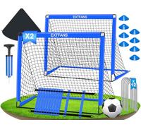 Set de 2 Porterías de Fútbol Pop-Up para Niños con Escalera de Agilidad - Kit de Entrenamiento In alón Tamaño 3, 8 Conos, Bomba & Bolsa de Transporte - para Interior/Exterior