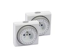 Set de 2 programadores mecánicos blanco - enchufes FR