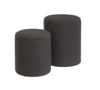 Set de 2 puf arcon de Tejido y MDF en Gris Oscuro