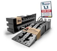 Set de 2 rampas de elevación para coches, autos y remolques - Rampa para vehículos de hasta 5 toneladas - Ayuda para elevar vehículos para autocaravana, garaje y taller - Altamente resistente como