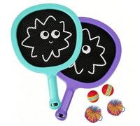 Set de 2 Raquetas para Niños (5-8 Años) - Kit de Bádminton y Tenis de Playa Ultraligero (140g) con Empuñadura Ergonómica, Incluye Pelotas y Bolsa - Ideal Interior, Parque, Playa Jugar en la Playa