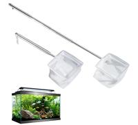 Set de 2 Redes de Acuario Mini con Mango de Acero Inoxidable - Red de Pesca de Malla Fina con Mango Telescópico (13-40 cm) para Acuario, Estanque y Limpieza (8x6,5 cm)
