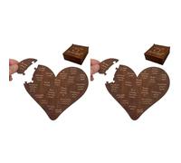 Set de 2 Regalos de San Valentín Fora él y Ella - 20 Razones por Las Que te Quiero Rompecabezas en Forma de corazón con Caja de Regalo, cumpleaños Fora Esposa, Esposo