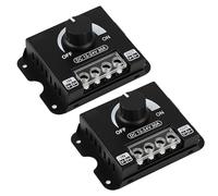 Set de 2 Reguladores de Intensidad LED PWM 12V/24V DC 30A con Carcasa de Metal para Tiras de Luces LED de Un Solo Color 5050, 3528 y 5630, Controlador de Brillo y Encendido/Apagado