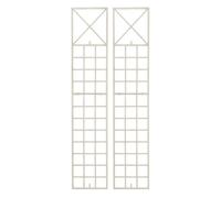 Set de 2 rejas trigo para plantas trepadoras metal crema antiguo 1x40x198 cm