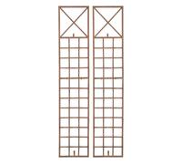 Set de 2 rejas trigo para plantas trepadoras metal marrón antiguo 1x40x198 cm