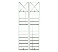 Set de 2 rejas trigo para plantas trepadoras metal verde antiguo 1x40x198 cm
