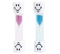 Set de 2 Relojes de Arena con Sonrisas para Niños - Temporizador de 3 Minutos para Cepillado Dental, Cocina, Juegos y Oficina, Seguro y Multifuncional, Ideal para Educación del Tiempo (2pcs)