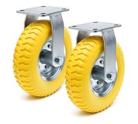 Set de 2 ruedas con soporte fijo 225 x 58 mm antipinchazos transporte 100 kg por rueda