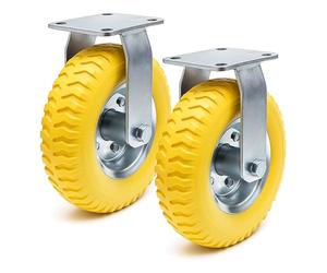 Set de 2 ruedas con soporte fijo 225 x 58 mm antipinchazos transporte 100 kg por rueda