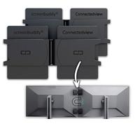Set de 2 screenbuddy, Conexión magnética para Tus Pantallas, Apto para Todas Las Pantalla, Ahorra ángulo con la función Smart-Lock, Accesorios innovadores para Ordenador/Juegos, Made in Germany