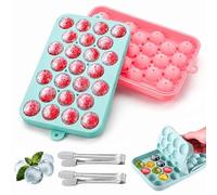 Set de 2 Silicona Cubiteras para Hielo con Tapa Redondo 25 Bolas de Hielo