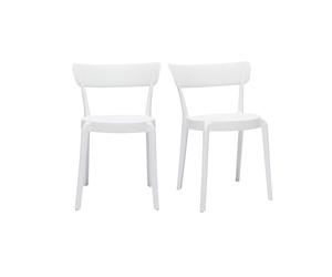 Set de 2 sillas apilables de plástico blanco para interior/exterior RIOS
