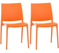 Set de 2 sillas apilables maya plástico naranja 50x44x81 cm