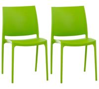 Set de 2 sillas apilables maya plástico verde 50x44x81 cm