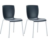 Set de 2 sillas apilables mio plástico negro 60x47x80 cm