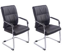 Set de 2 sillas cantiléver anubis en piel sintética simil cuero marrón 65x58x102 cm