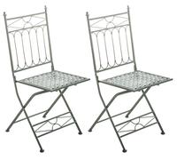 Set de 2 sillas de balcón asina plegables metal verde antiguo 40x42x94 cm