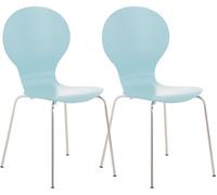 Set de 2 sillas de comedor apilable diego madera azul claro 45x43x86 cm