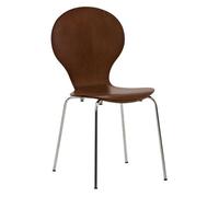 Set de 2 sillas de comedor apilable diego madera marrón 45x43x86 cm