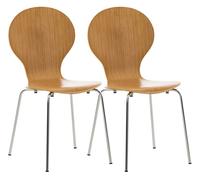Set de 2 sillas de comedor apilable diego madera roble 45x43x86 cm