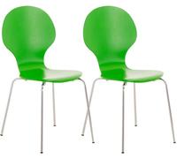 Set de 2 sillas de comedor apilable diego madera verde 45x43x86 cm