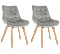 Set de 2 sillas de comedor brook en terciopelo gris 63x54x84 cm