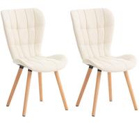 Set de 2 sillas de comedor elda simil cuero crema 63x50x88 cm