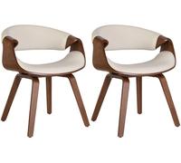 Set de 2 sillas de comedor foley simil cuero eiche/creme 52x62x76 cm