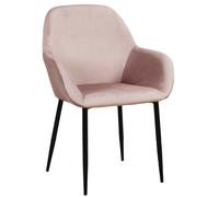 Set de 2 sillas de comedor giulia de madera color rosa de 85x55,7x59cm