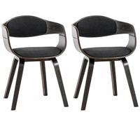 CLP Set De 2 Sillas De Comedor Kingston En Tela & Madera I Pack De 2 Butacas Nórdicas para Reuniones Modernas, Color:Gris/RIS Oscuro, Color del Marco:Gris
