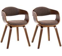 Set de 2 sillas de comedor kingston de tela y madera nogal/marrón 46x49x73 cm