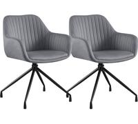 Set de 2 sillas de comedor novanis terciopelo gris oscuro 58x58x81 cm