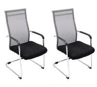 Set de 2 sillas de conferencia brenda oscilantes asiento de forma ergonómica con reposabrazos 55x62x106,5 cm (anxlxal) color gris