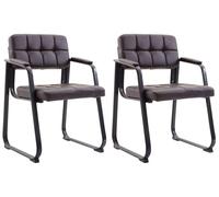 Set de 2 sillas de conferencia canada b simil cuero marrón 58x59x84 cm