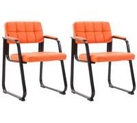 Set de 2 sillas de conferencia canada b simil cuero naranja 58x59x84 cm