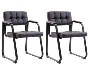 Set de 2 sillas de conferencia canada b simil cuero negro 58x59x84 cm