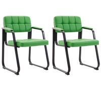 Set de 2 sillas de conferencia canada b simil cuero verde 58x59x84 cm
