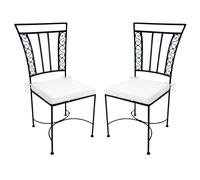 Set De 2 Sillas De Hierro Ronda Hechas A Mano Para Jardín Negro