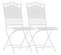 Set de 2 sillas de jardin kiran metal blanco 50x41x91 cm