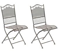 Set de 2 sillas de jardin kiran metal bronce 50x41x91 cm
