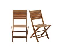 Set de 2 sillas de jardín plegables de acacia maciza CANOPEE
