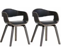 Set de 2 sillas de salón kingston en polipiel simil cuero negro/gris 46x49x73 cm